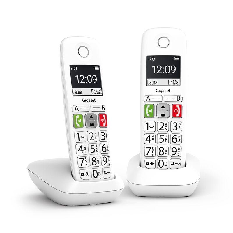 Dual de Gigaset E290 Duo Teléfono DECT/analógico Blanco - Teléfono