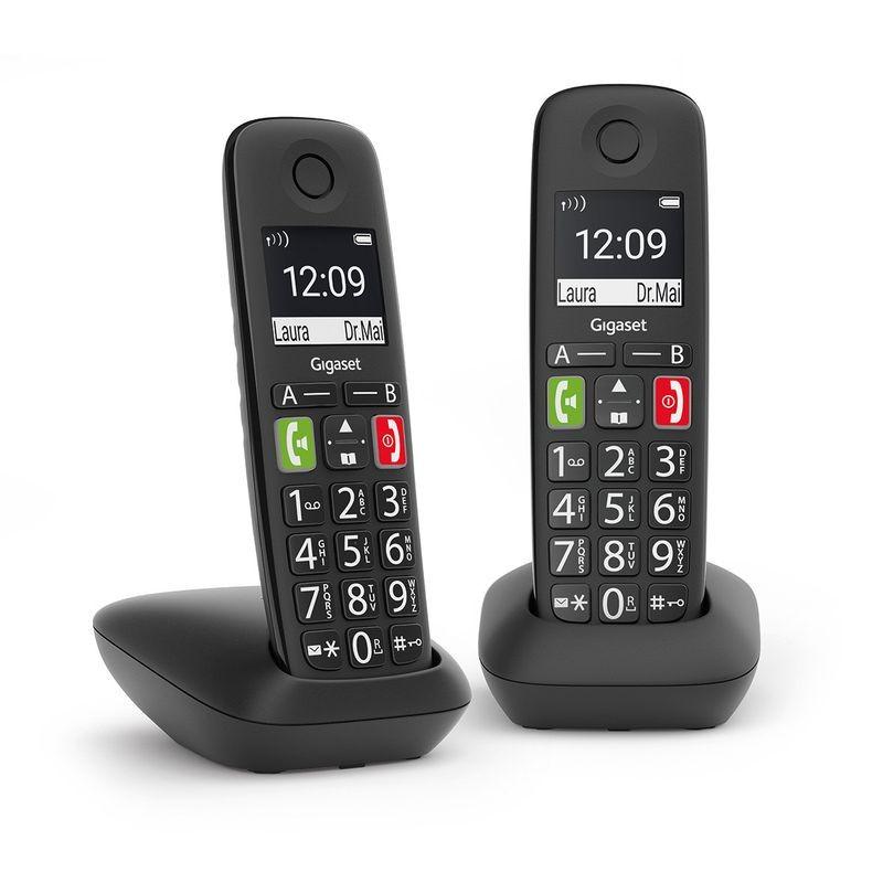 Dual de Gigaset E290 Duo Teléfono DECT/analógico Negro - Teléfono