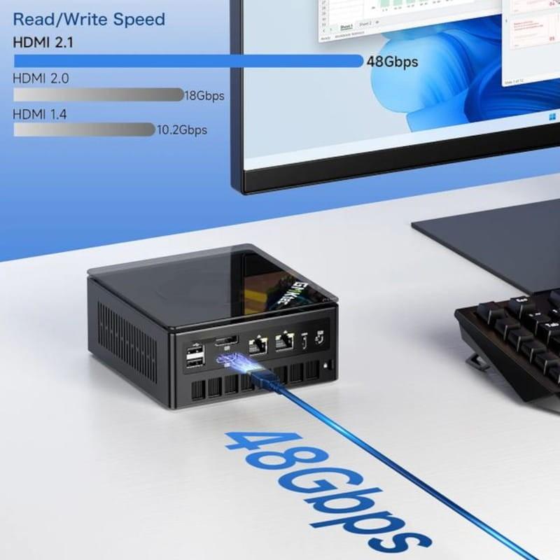 Conexión de GMKtec NucBox K8 Plus Ryzen 7 8845HS/32GB/1TB/W11 Negro - Mini PC