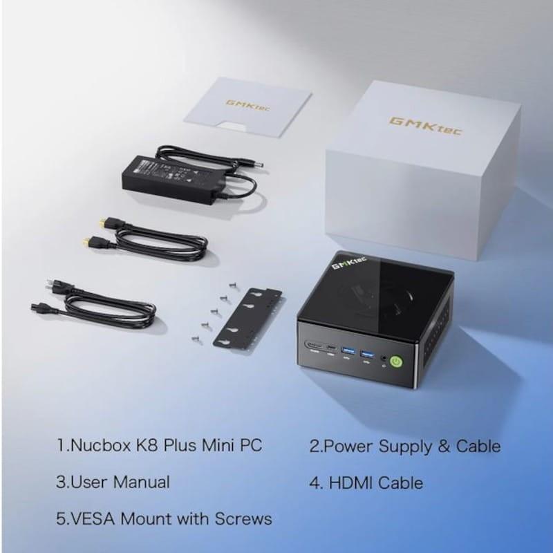 Adaptable GMKtec NucBox K8 Plus Ryzen 7 8845HS/32GB/1TB/W11 Negro - Mini PC