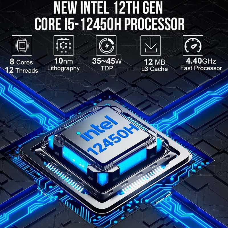 GMKtec NucBox M3 Intel i5-12450H/16GB/1TB SSD/Windows 11 Pro Argent - processeur Intel i5