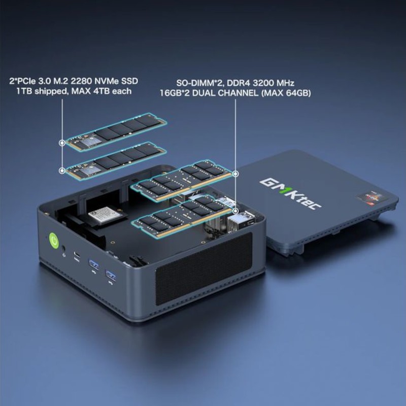 Haute qualité de GMKtec NucBox M5 Plus Ryzen 7 5825U/32Go/1To Noir - Mini PC