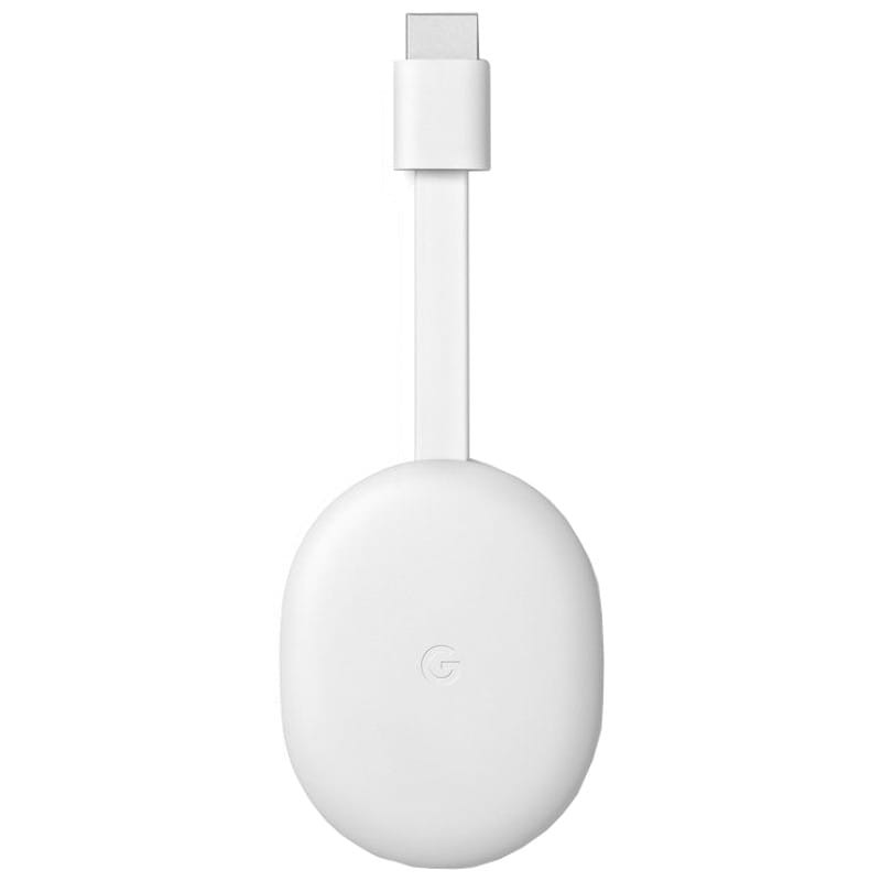 vista frontal del Google Chromecast con Google TV Full HD Blanco