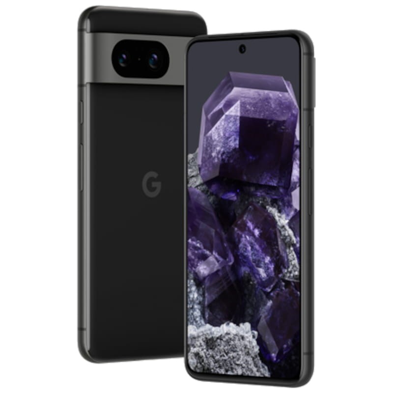 Google Pixel 8 5G 8GB/128GB Negro Obsidiana - Teléfono móvil vista frontal y trasera