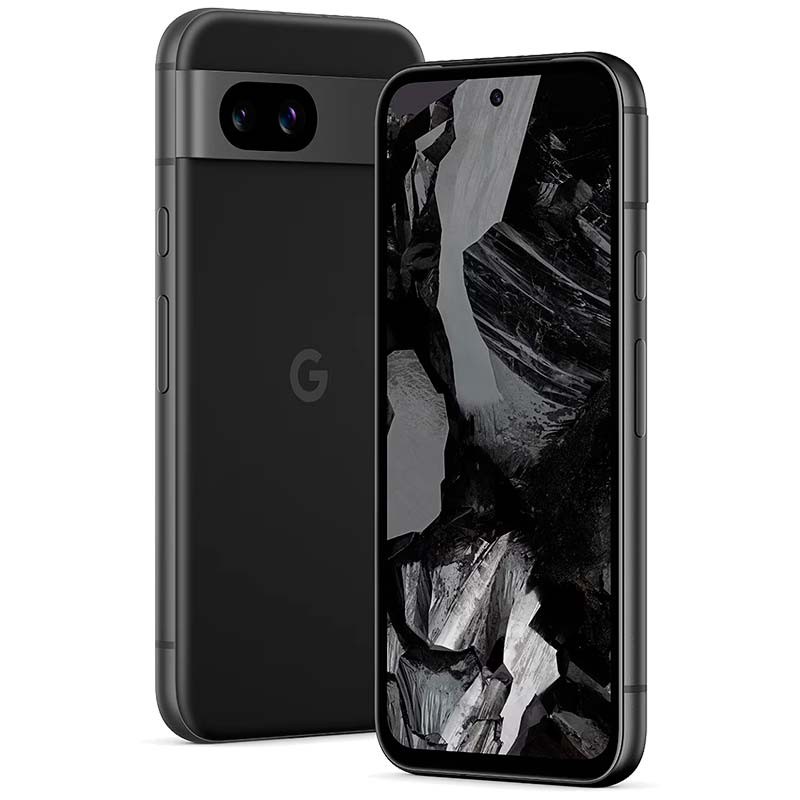 Teléfono móvil Google Pixel 8a 5G 8GB/128GB Obsidiana Renovado - Estado Excelente Vista frontal y trasera