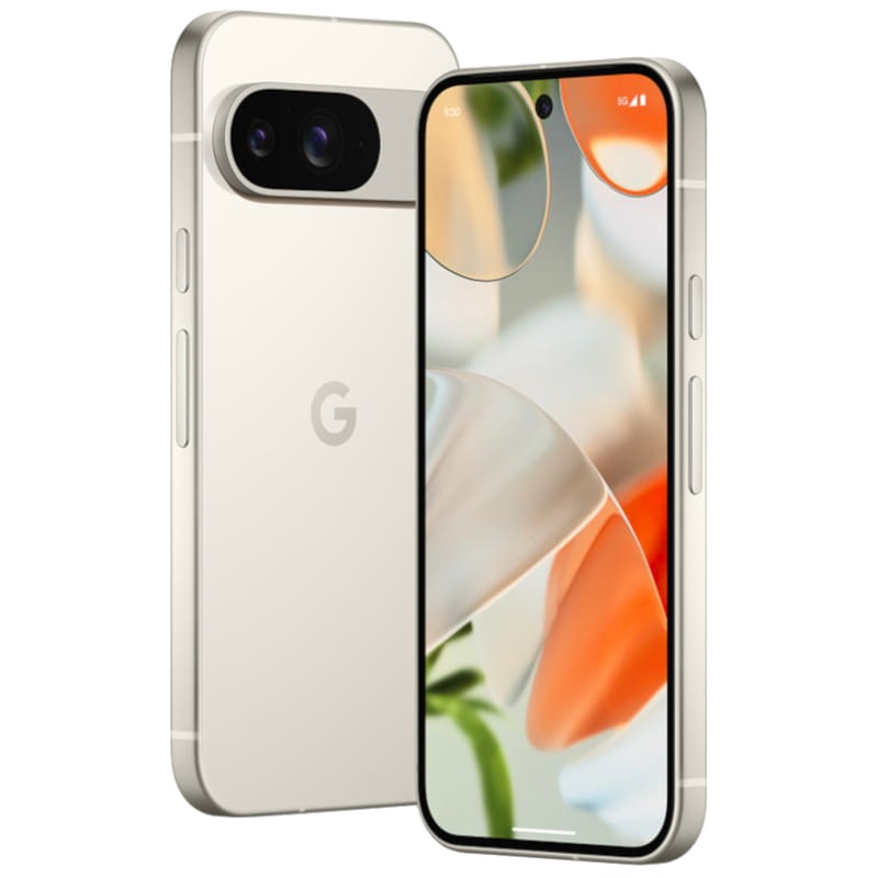 Google Pixel 9 5G 128 Go Porcelaine - Vue avant et arrière du téléphone portable