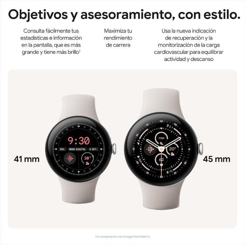 Google Pixel Watch 3 45mm 4G LTE Plata con Correa Porcelana dos tamaños