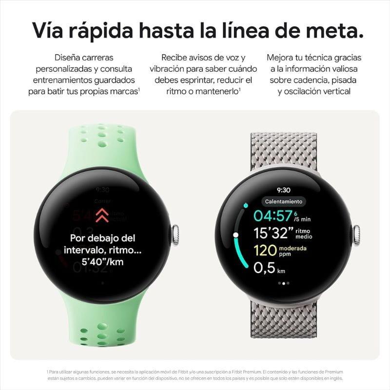 Google Pixel Watch 3 41 mm Wi-Fi Prateado com bracelete em porcelana personal trainer