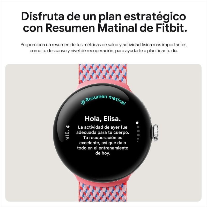 Google Pixel Watch 3 41 mm Wi-Fi Prateado com bracelete de porcelana fitbit