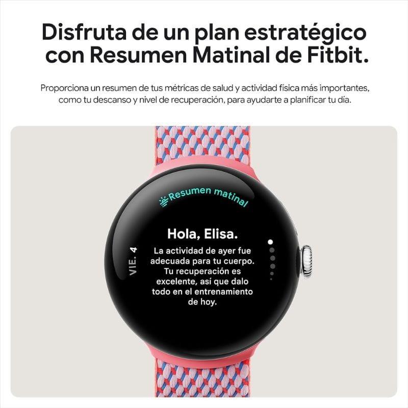 Google Pixel Watch 3 41 mm Wi-Fi Prateado com bracelete de porcelana fitbit