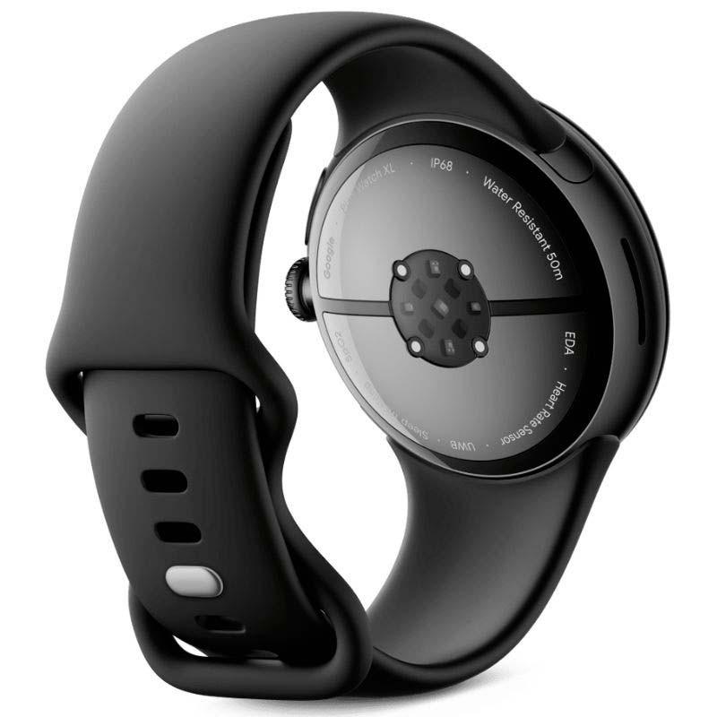 Google Pixel Watch 3 45 mm Wi-Fi Preto com bracelete Obsidian Vista posterior