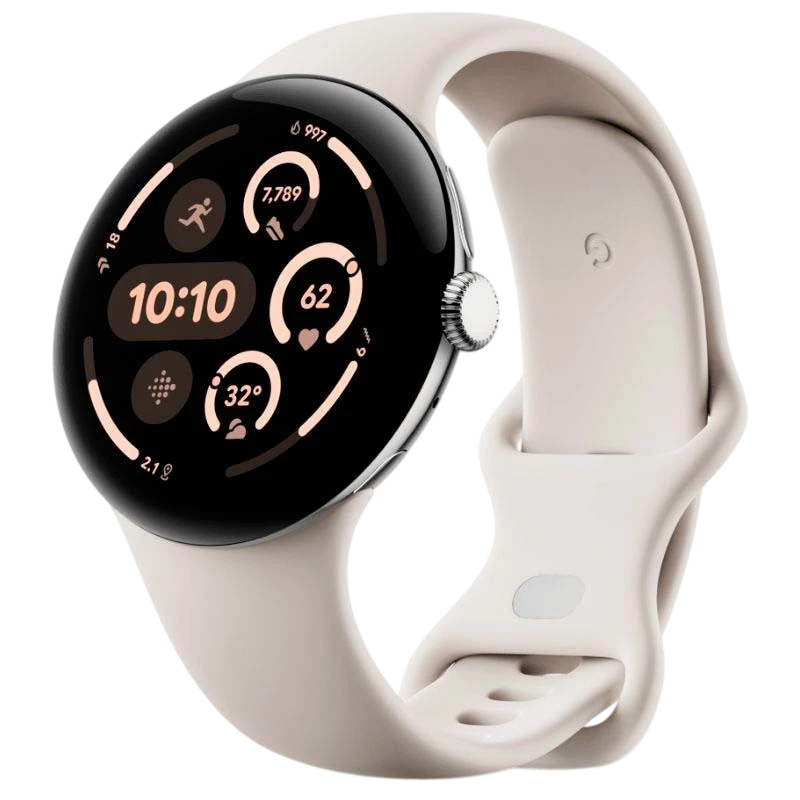 Google Pixel Watch 3 45mm 4G LTE Plata con Correa Porcelana