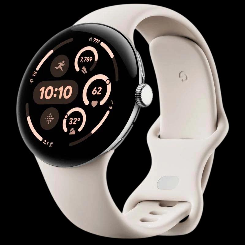 Google Pixel Watch 3 45mm 4G LTE Plata con Correa Porcelana