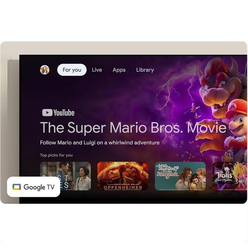 Adaptable Google TV Streamer 4K avec IA et commande vocale Porcelaine - Android TV