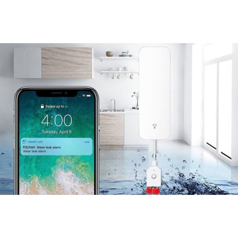 Sensor de fuga de água inteligente Gosund S5 compatível com as aplicações Tuya Smart e Smart Life