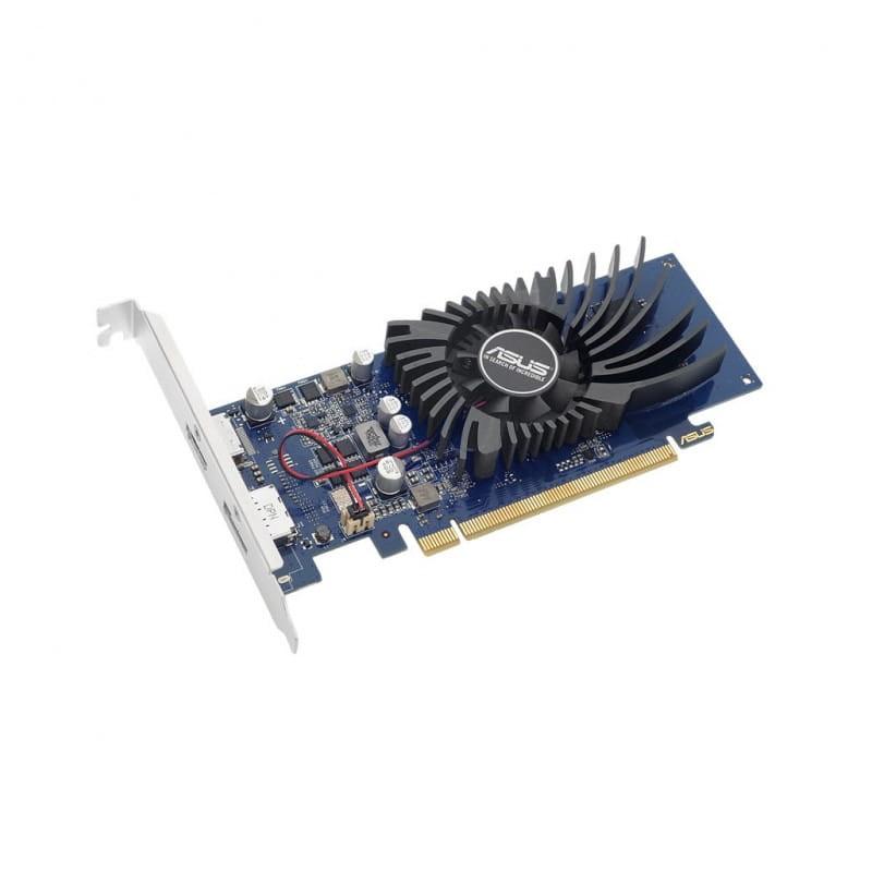 ASUS GT1030-2G-BRK NVIDIA GeForce GT 1030 2 GB GDDR5 Blue - Placa gráfica com ventoinha e vista do conetor