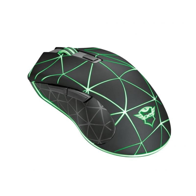 Trust GXT 133 Locx USB Preto - Rato para jogos - 4000 DPI verde