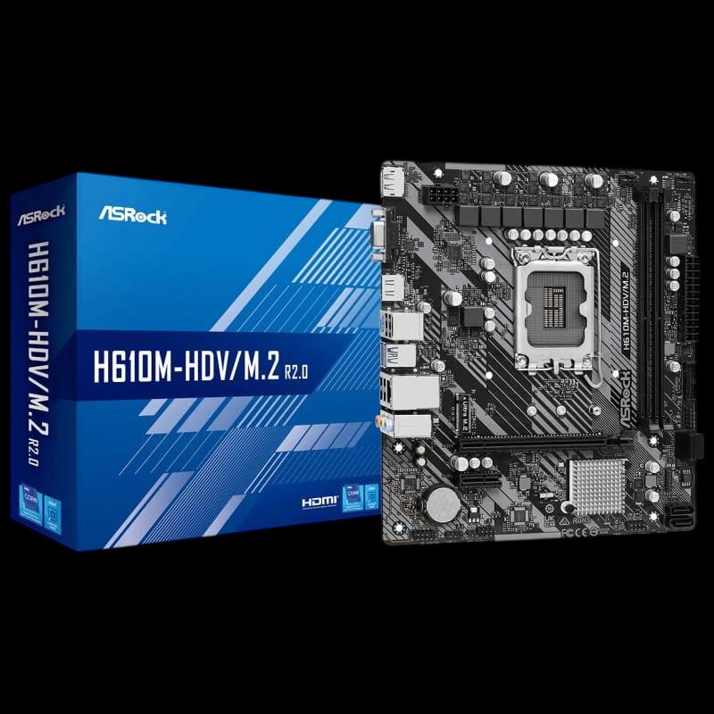 Asrock H610M-HDV/M.2 R2.0 Intel LGA 1700 64GB micro ATX Negro, Gris, Plata - Placa base