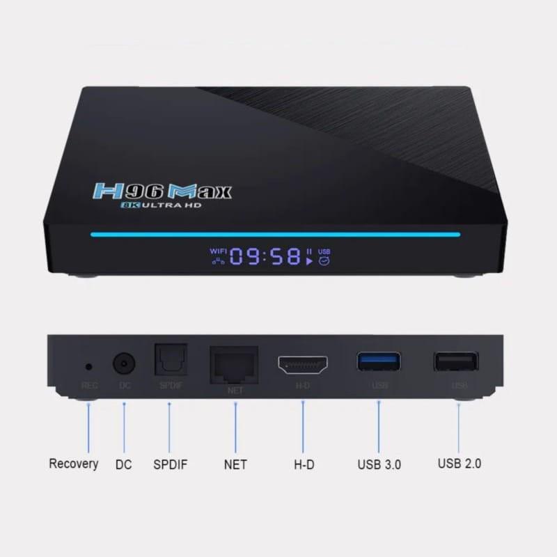 Détail des ports et connexions du H96 Max RK3566 8GB/128GB