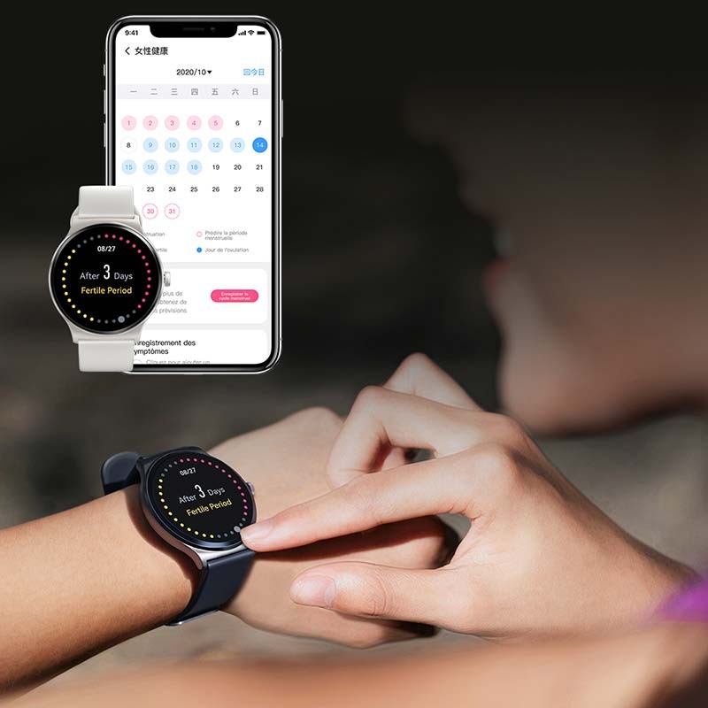 Reloj inteligente Haylou Solar Lite Azul con registro del ciclo menstrual