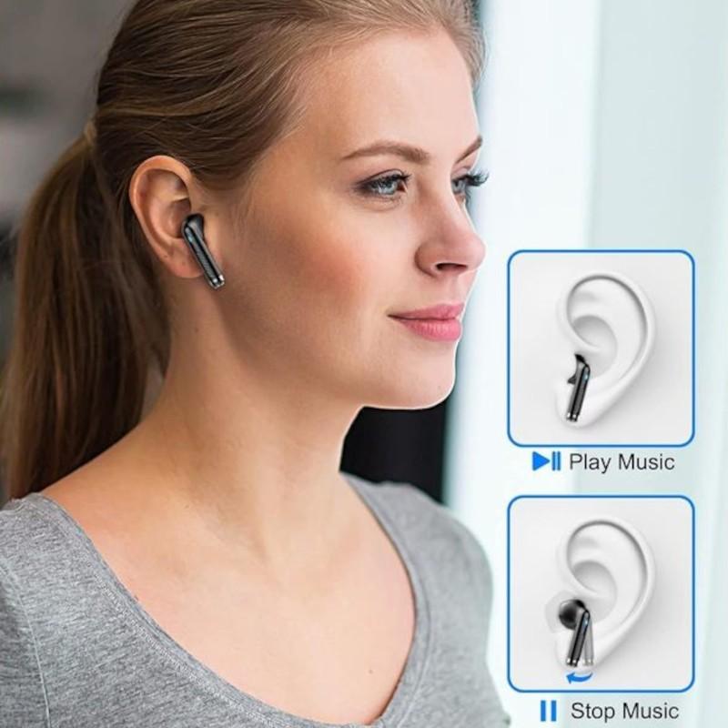 Contrôle tactile de HBQ YYK-750-4 Handle Blanc - Ecouteurs Bluetooth