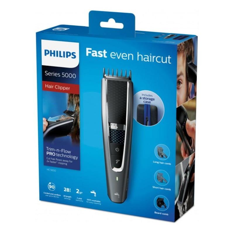 Caja del cortapelos Philips Hair Clipper Series 5000 HC5650/15 Negro/Plata