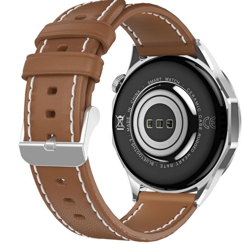 DT NO.1 HD GT4 Plata - Reloj inteligente imagen trasera visto desde la izquierda