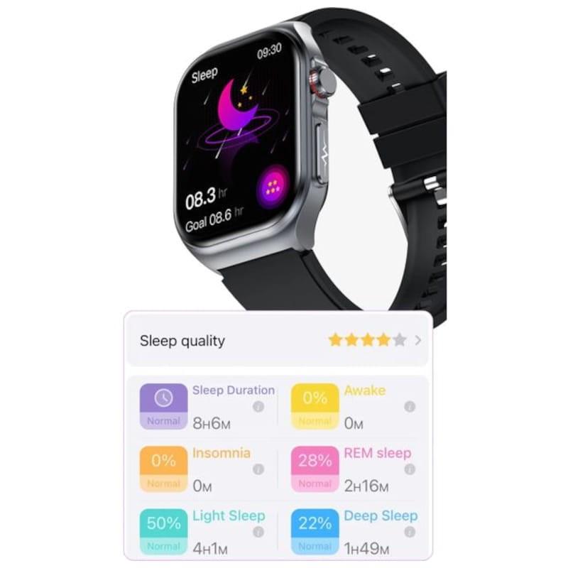 Monitor de sueño de Hello ET585 Silicona Negro - Reloj inteligente