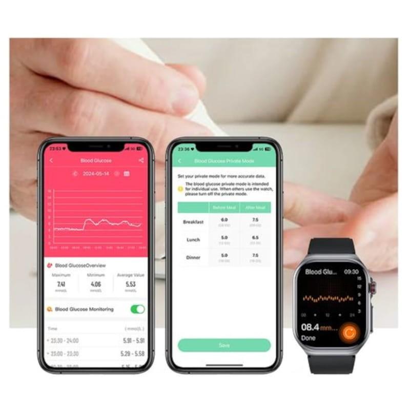 Frecuencia cardíaca de Hello ET585 Silicona Negro - Reloj inteligente