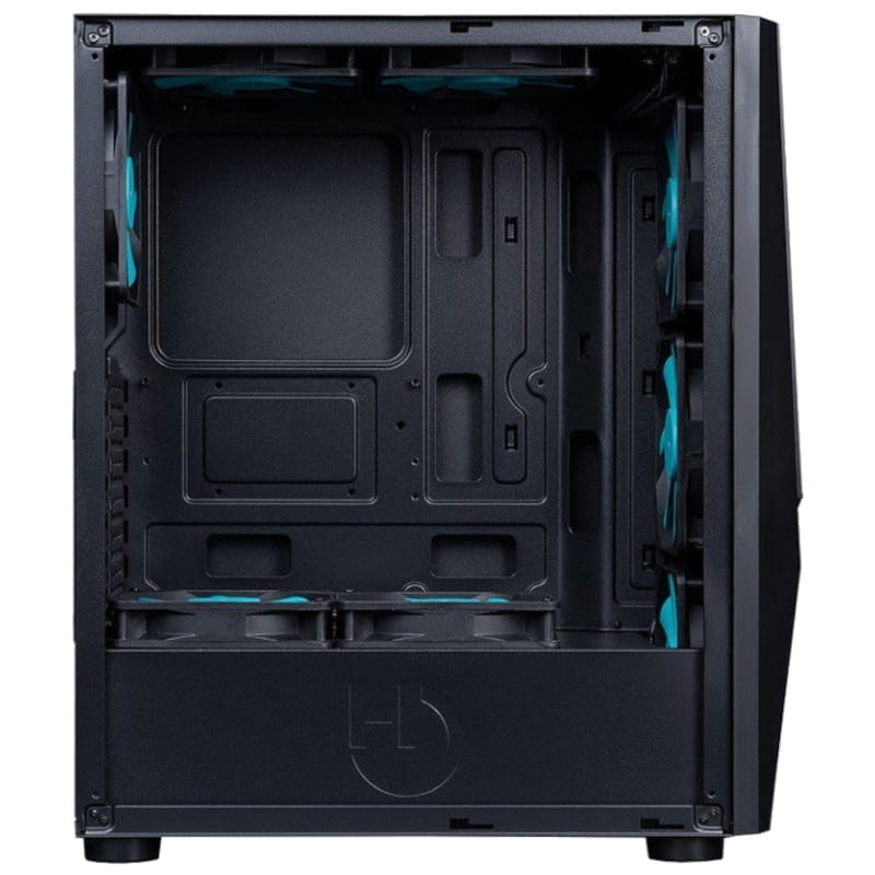 vista lateral de la Hiditec V20 PRO ARGB  Semitorre Cristal templado Negro - Caja Gaming