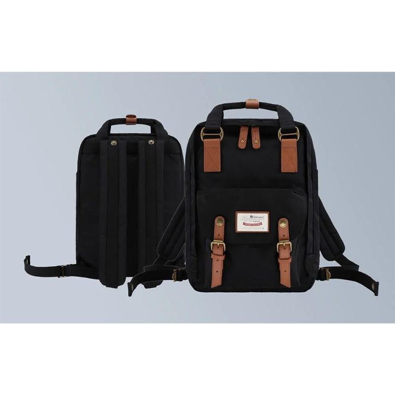 Himawari 188L Black and Brown - Sac à dos pour ordinateur portable avec image frontale et dorsale