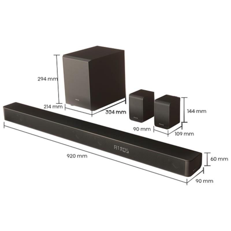 Hisense AX5100G 5.1 Noir - Dimensions de la barre de son
