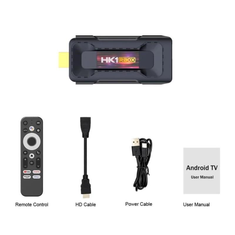 Contenu de la boîte de la Android TV HK1 RBOX D8 RK3528 2 Go 16 Go 8K