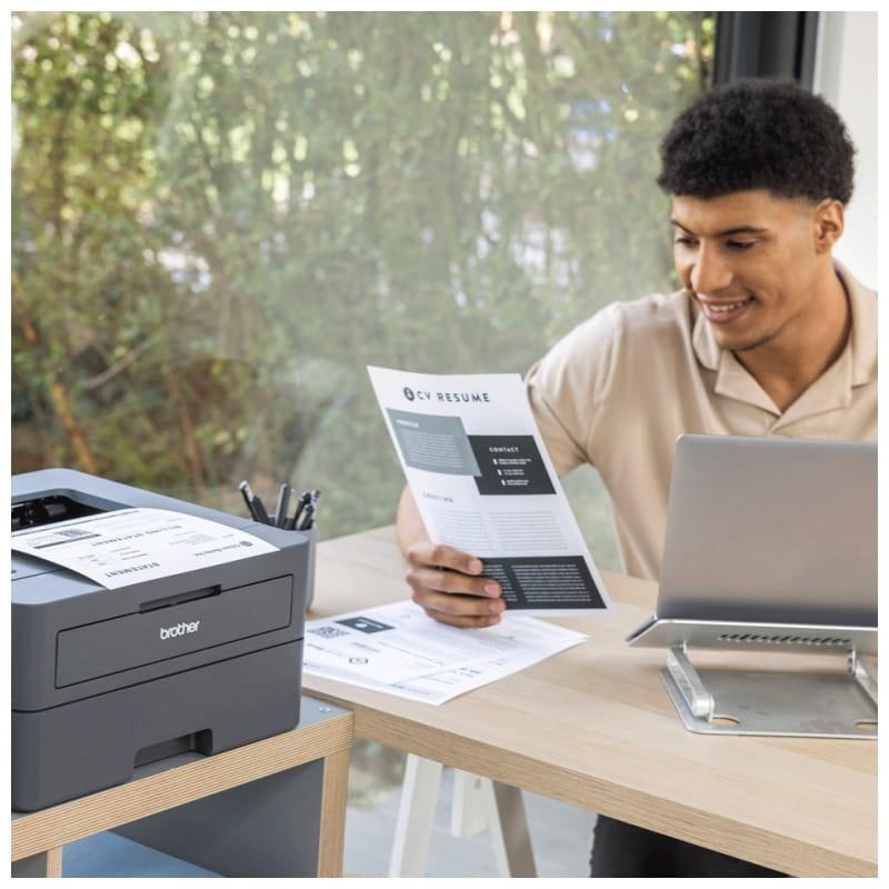 Brother HL-L2445DW Blanco y Negro Wifi Negro – Impresora Láser vista real detalle