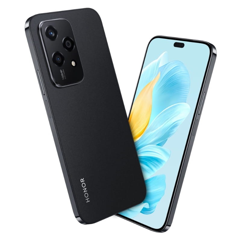 Honor 200 Lite 5G 12GB/256GB Preto - Telemóvel - vista frontal e traseira