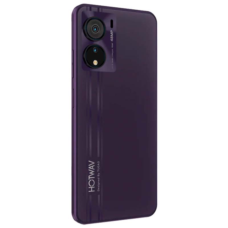 Hotwav Note 12 EF 4GB/128GB Roxo - vista traseira e lateral esquerdo