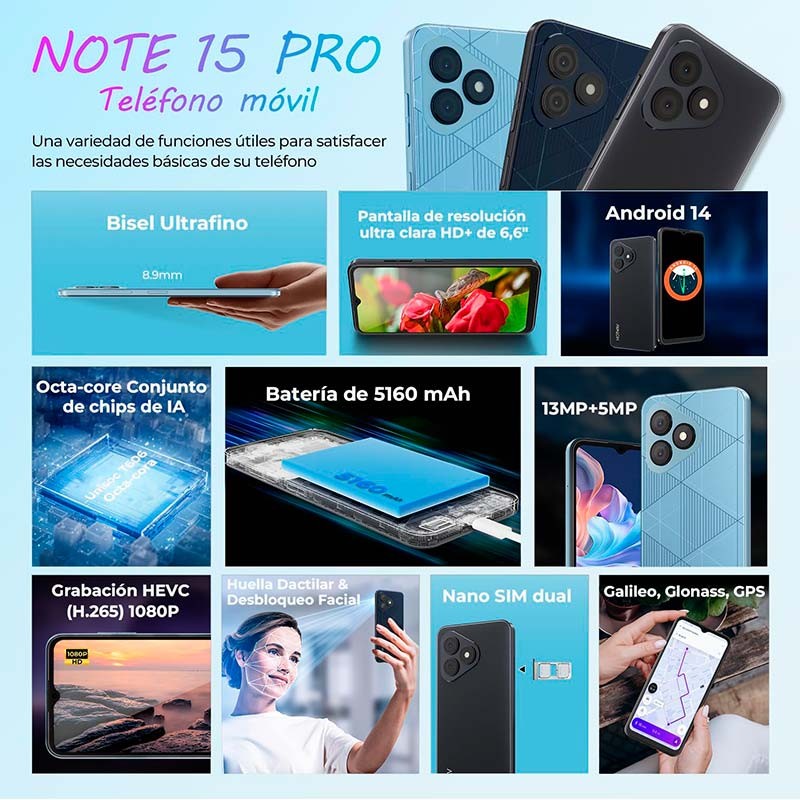 Hotwav Note 15 Pro 4GB/128GB Negro - características principales