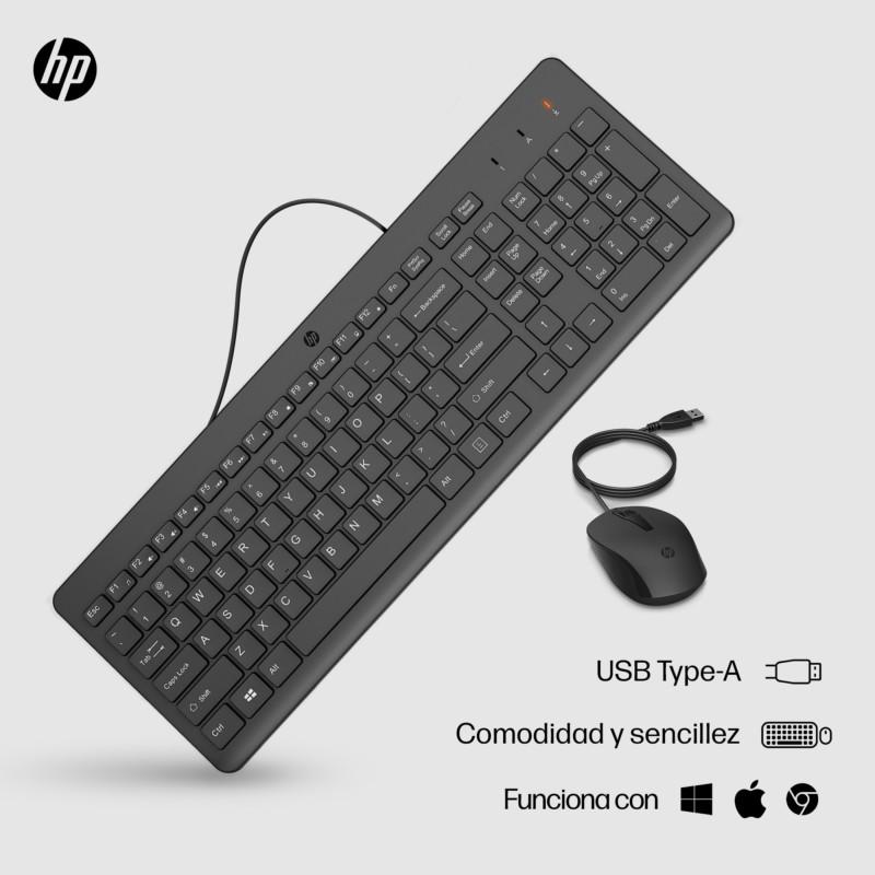 Conjunto de teclado y ratón con conexión USB-A HP 150