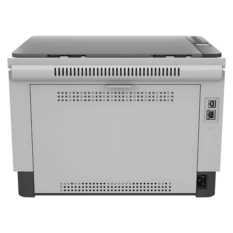 Vista frontal e traseira da Impressora multifuncional HP LaserJet Tank 1604w