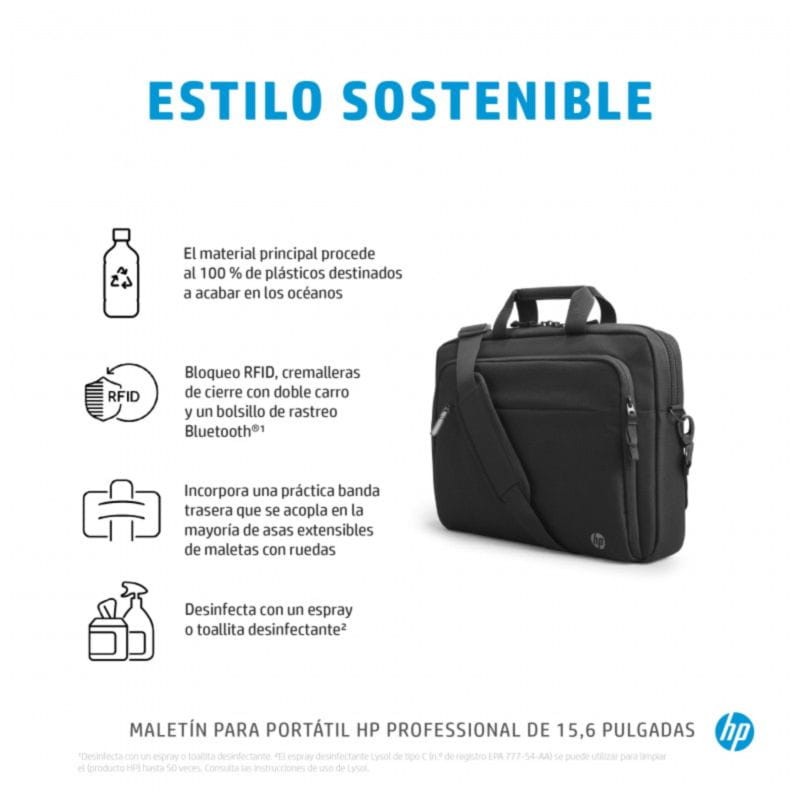 Maletín HP Professional 500S7AA RFID Negro con diseño sostenible