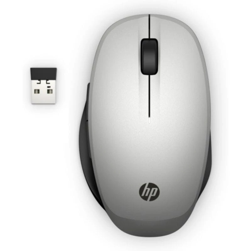 HP Ratón en modo dual Negro/Plata - Ratón inalámbrico