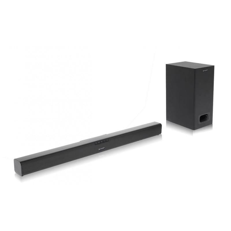 Sharp HT-SBW110 2.1 Slim Subwoofer Bluetooth Negro - Barra de sonido imagen con la barra al lado