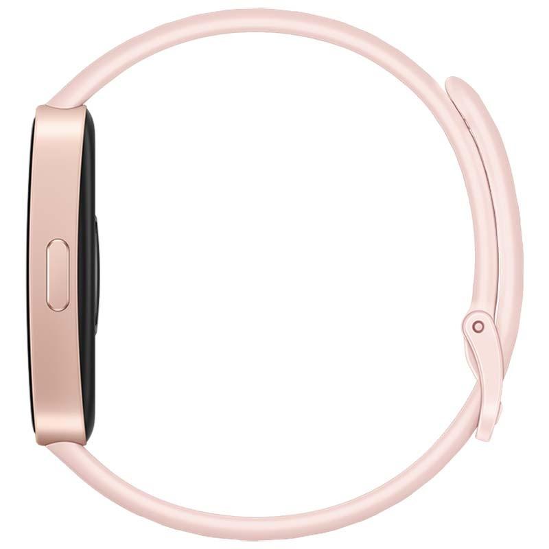 vista lateral de la Pulsera de actividad Huawei Band 9 Rosa