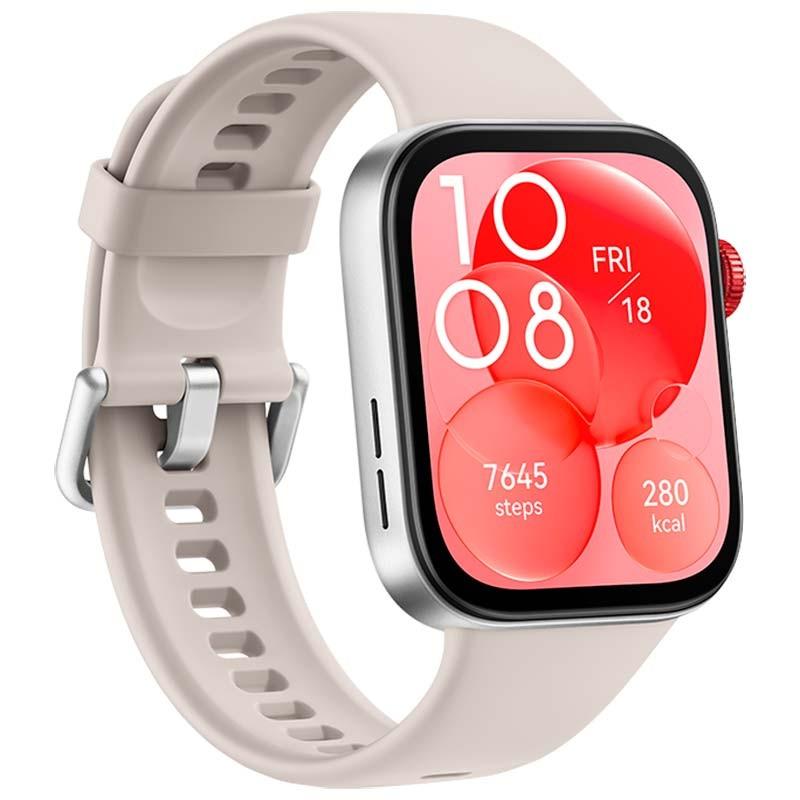 vista frontal e lateral do Relógio inteligente Huawei Watch Fit 3 Branco