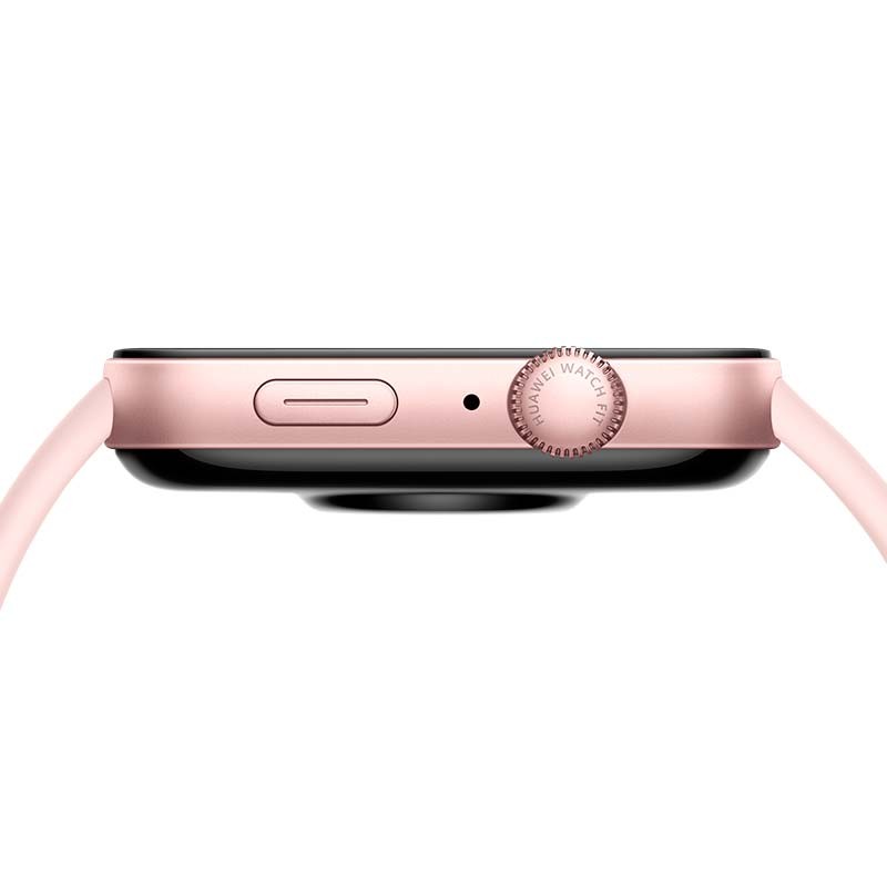 botão de função e coroa giratória do Relógio inteligente Huawei Watch Fit 3 Rosa