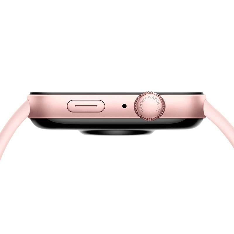 botão de função e coroa giratória do Relógio inteligente Huawei Watch Fit 3 Rosa
