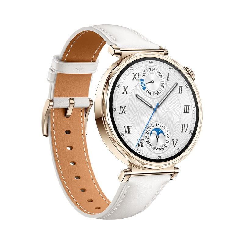 Frontal de Huawei Watch GT5 41mm GPS Correa Cuero Blanco - Reloj Inteligente