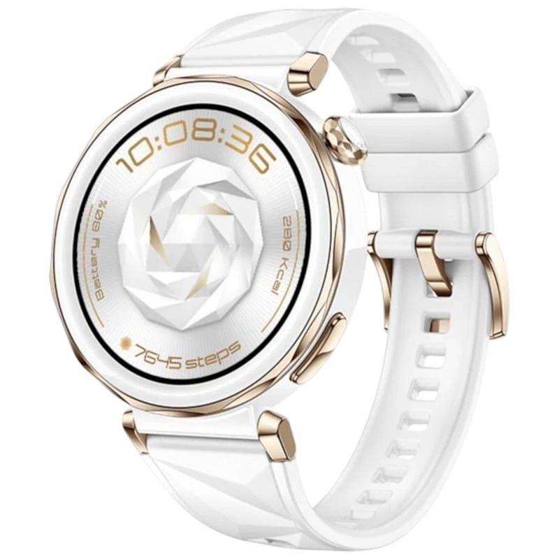 Huawei Watch GT5 Pro 42mm GPS Fluoroélastomère Bracelet Blanc - Montre intelligente