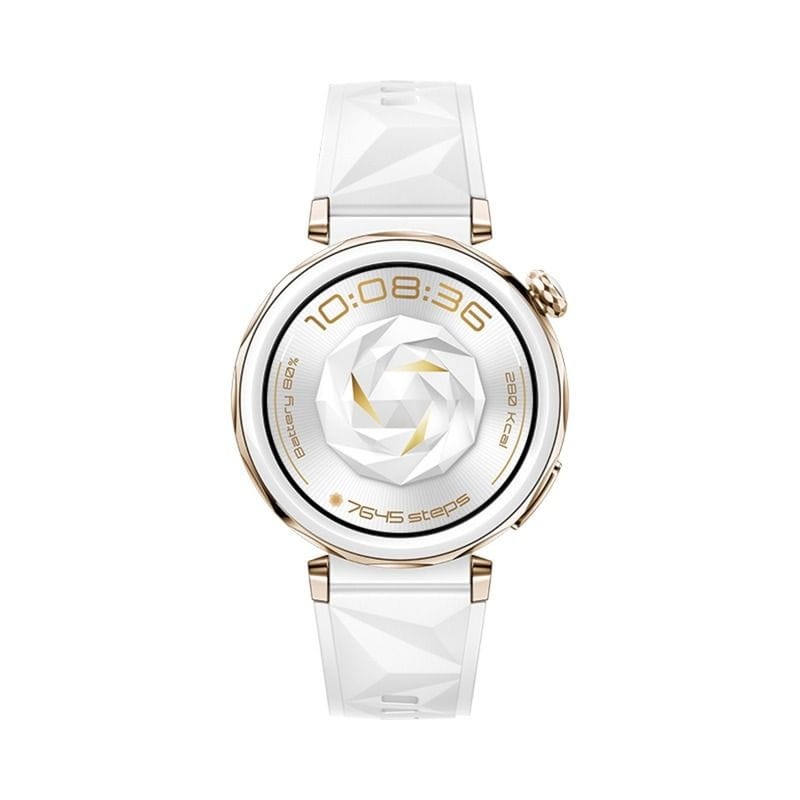 Avant de Huawei Watch GT5 Pro 42mm GPS Fluoroélastomère Bracelet Blanc - Montre intelligente