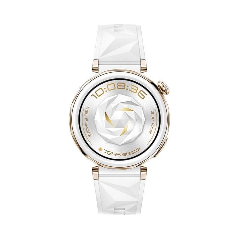 Avant de Huawei Watch GT5 Pro 42mm GPS Fluoroélastomère Bracelet Blanc - Montre intelligente